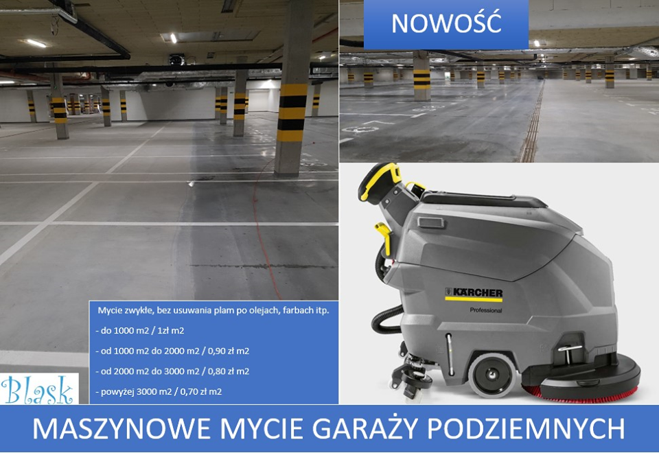 maszynowe mycie garaży podziemnych Świnoujście